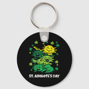 Axolotl St. Patrick's Day Niedliches Tier Shamrock Schlüsselanhänger