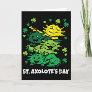 Axolotl St. Patricks Day Süßes Tier Shamrock Klee Karte