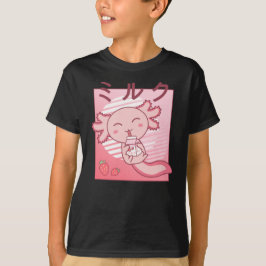 Axolotl Strawberry Milk Retro Kawaii Japan Axolotl T-Shirt