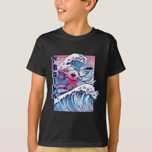Axolotl-Surfing-Große-Welle-Japanische-Kunst-Mashu T-Shirt