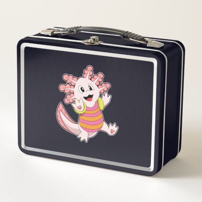 Axolotl Swimming Metall Brotdose (Vorderseite)