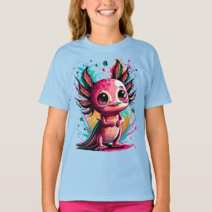 Axolotl T - Shirt Niedlich Axolotl Farbenfroh Sala