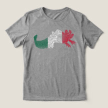 Axolotl T-Shirt - ROT, WEISS & GRÜN - Mexiko-Flagg