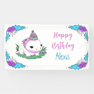 Axolotl themed Girl's Birthday Party Personalisier Banner