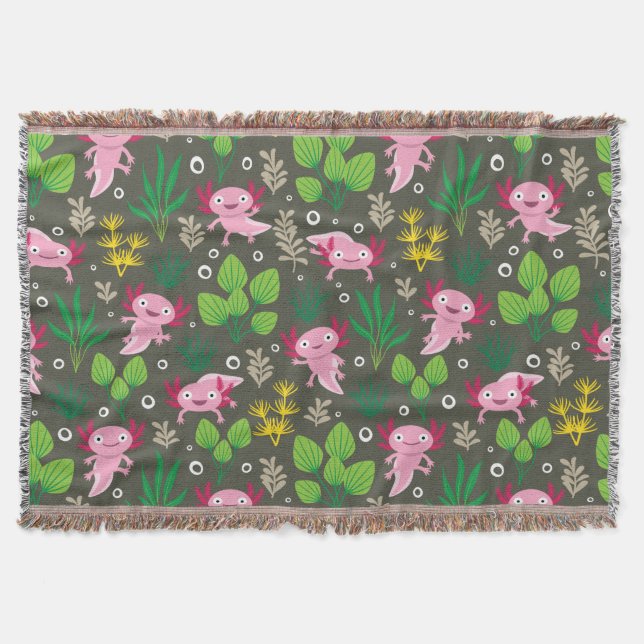 Axolotl Throw Blanket Decke (Vorderseite)
