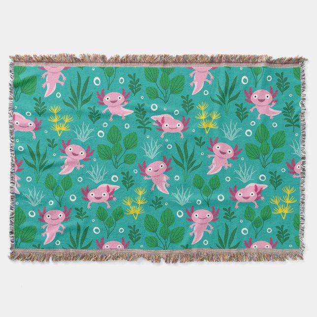 Axolotl Throw Blanket Decke (Vorderseite)