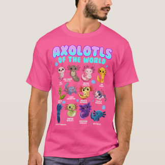 Axolotl Tiere der Welt Kawaii Salamander sie T-Shirt