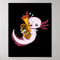 Axolotl Tuba Player Niedlich Axlotl Music Kids Tub