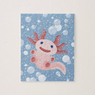 Axolotl und der Blasen-mutige vektorentwurf