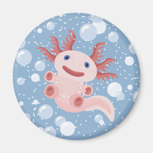 Axolotl und der Blasen-mutige vektorentwurf Magnet