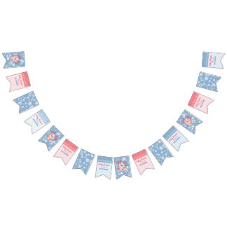 Axolotl und die Blasen - blaues Wasser-Babyparty Wimpelkette