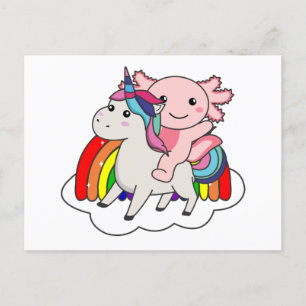 Axolotl Unicorn Rainbow Animals Unicorn Postkarte