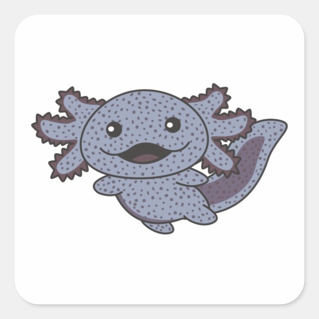 Axolotl verschiedene Arten von Axolotls Sweet Anim Quadratischer Aufkleber (Vorderseite)