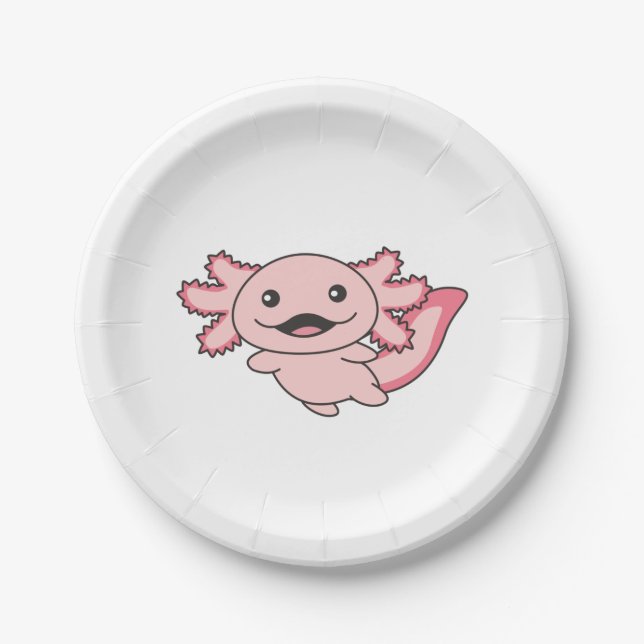 Axolotl Verschiedene Axolotls-Niedliche Tiere C Pappteller (Vorderseite)