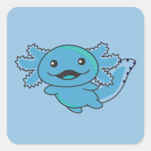 Axolotl Verschiedene Axolotls Sweet Axolotl Quadratischer Aufkleber
