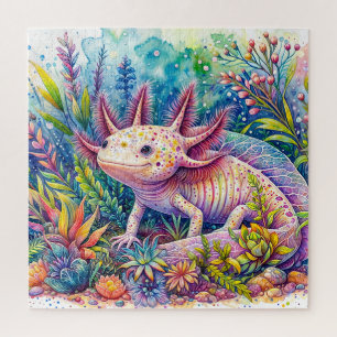 Axolotl Vibranl Watercolor Art