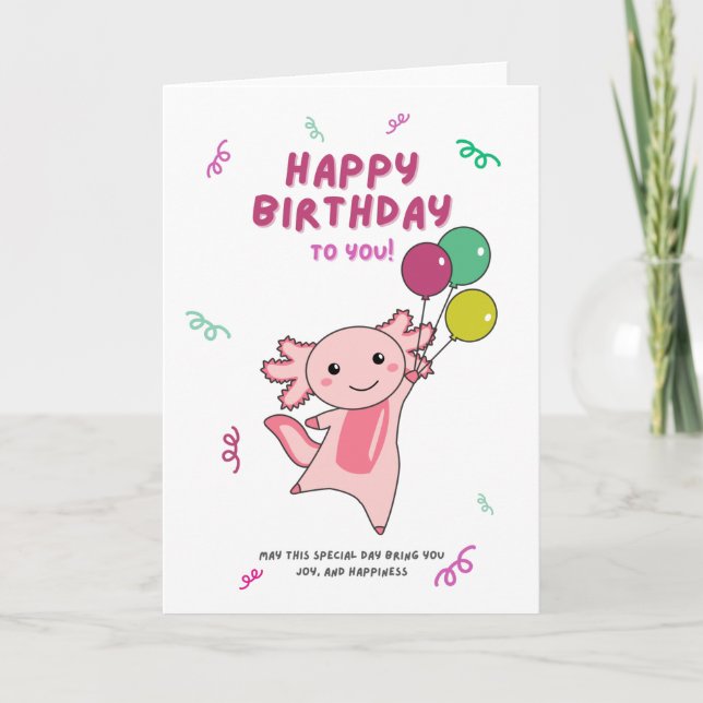 Axolotl Vous Souhaite Bon Anniversaire Carte Axolo (Devant)
