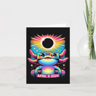 Axolotl Wearing Solar Eclipse Gles 8. April 2024 Karte