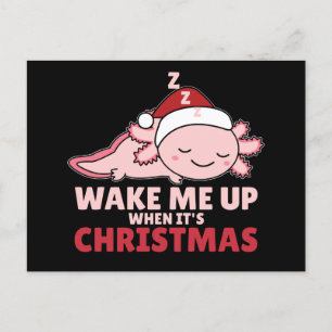 Axolotl Weckte mich auf, wenn es Weihnachts-Postka Postkarte