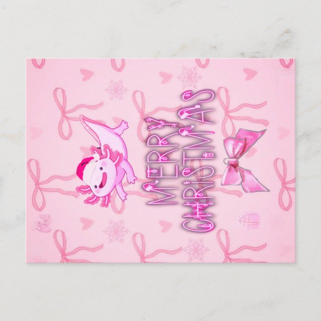 Axolotl Weihnachten Postkarte (Vorderseite)