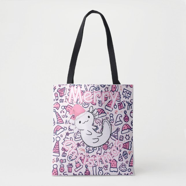 Axolotl Weihnachten Tasche (Vorderseite)