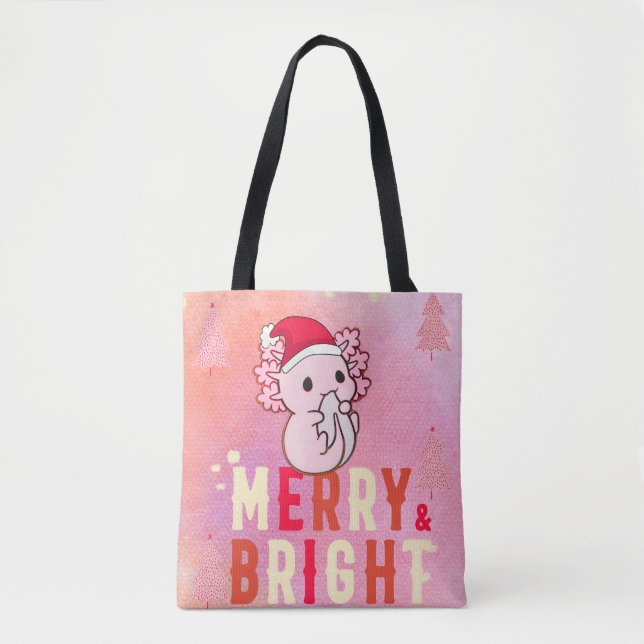 Axolotl Weihnachten Tasche (Vorderseite)