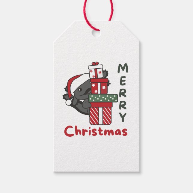 Axolotl Weihnachtsgeschenk Wintertiere Axolotl Geschenkanhänger (Vorderseite)