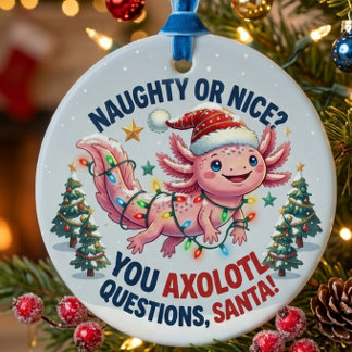 Axolotl Weihnachtsmann-Ornament - Sie haben Axolot Keramik Ornament
