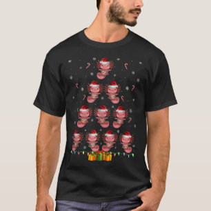Axolotl Weihnachtsmannmütze Xmas Lights Männer Wei T-Shirt
