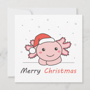 Axolotl Weihnachtsschnee Wintertiere Axolotls Einladung