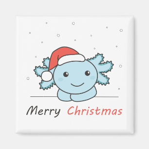 Axolotl Weihnachtsschnee Wintertiere Axolotls Magnet
