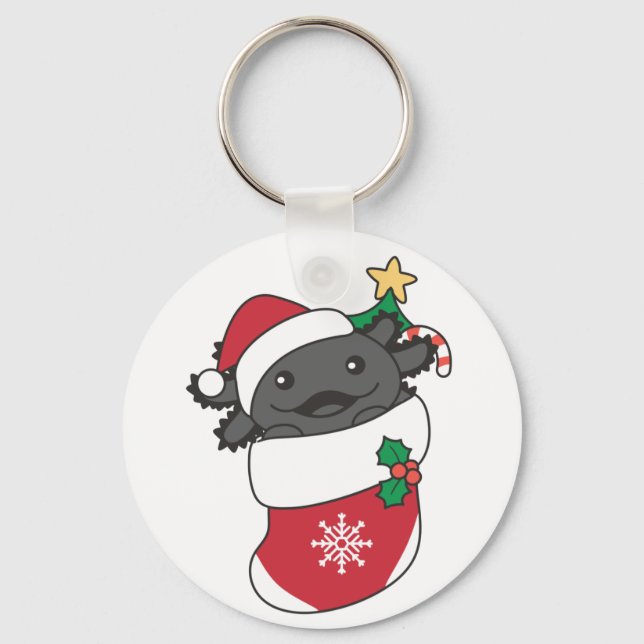 Axolotl Weihnachtsschnee Wintertiere Axolotls Schl Schlüsselanhänger (Vorderseite)