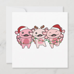 Axolotl Weihnachtstiere Sweet Axolotls Einladung