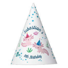 Axolotl White Geburtstagsfeiererhut Partyhütchen