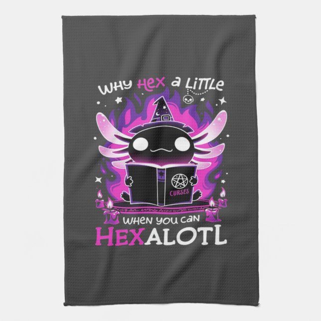 Axolotl Witching Hour - Salamandre Geschirrtuch (Vertikal)