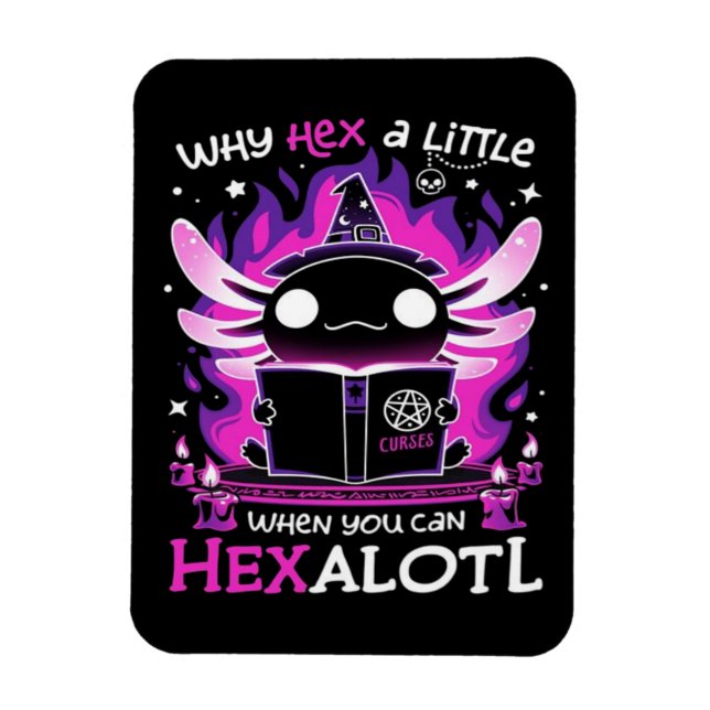 Axolotl Witching Hour - Salamandre Magnet (Vertikal)