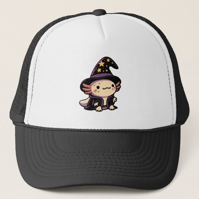 Axolotl Wizard - Fantasy Pet Truckerkappe (Vorderseite)