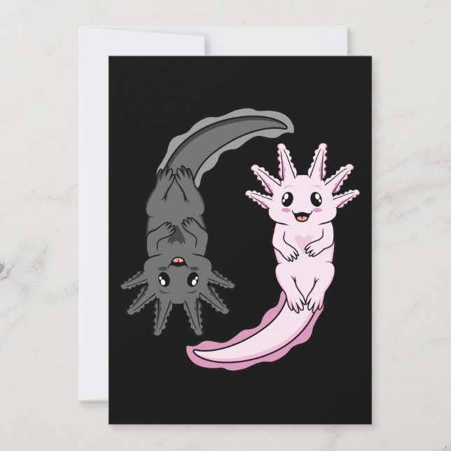 Axolotl Yin Yang Kawaii Animal Axolotls Lover Owne Dankeskarte (Vorderseite)