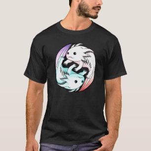 Axolotl Yin Yang Süßer Mexikanischer Laufender Fi T-Shirt