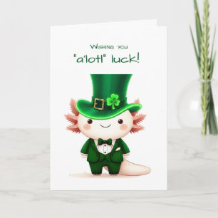 Axolotl zum St. Patrick's Day verkleidet Karte