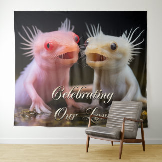 Axolotls Fish Party Backdrop Photo Wall Art Banner Wandteppich