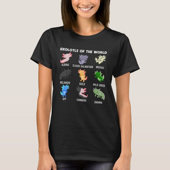 Axolotls Of The World Cute Axolotl Fish Sweet Anim T-Shirt (Vorderseite)