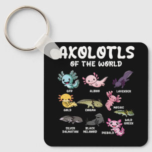 Axolotls of the World Niedlich Kawaii Axolotl Love Schlüsselanhänger
