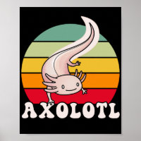 Axolotls Retro Sunset Axolotl Kawaii