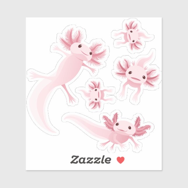 Axolotls Rose Alotta - Ensemble Sticker (Feuille)