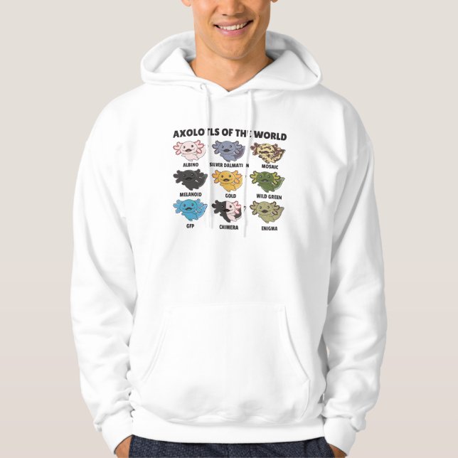 Axolotls von den süßen Tieren der Welt Axolotl Hoodie (Vorderseite)