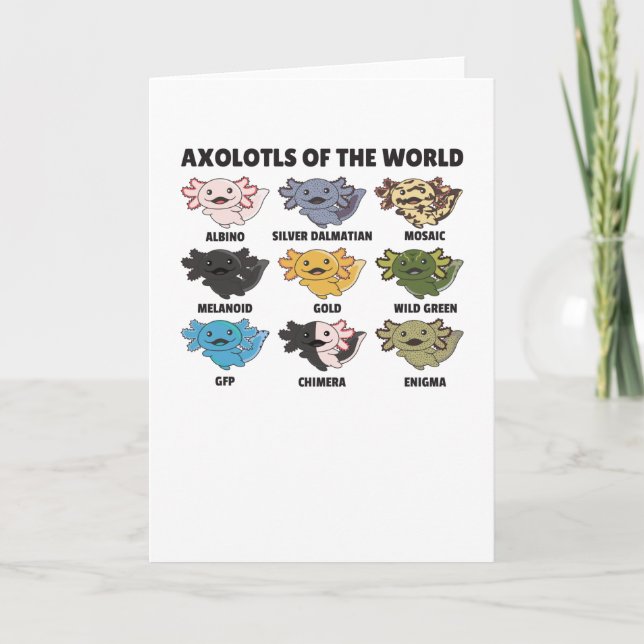Axolotls von den süßen Tieren der Welt Axolotl Karte (Vorderseite)