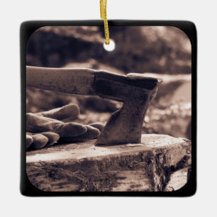 Axt im Vintage-Stil Keramikornament