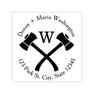 Axt-Monogramm-Adresse Permastempel