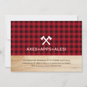 Axtwerfen Buffalo Plaid Party-Einladung Einladung